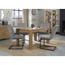 Turin Light Oak 4-6 Seater Table & 4 Lewis Grey Velvet Cantilever Chairs