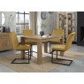 Turin Light Oak 4-6 Seater Table & 4 Lewis Mustard Velvet Cantilever Chairs