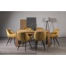 Turin Light Oak 6 Seater Table & 6 Oxford Mustard Velvet Chairs