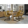 Turin Light Oak 6 Seater Table & 6 Lewis Mustard Velvet Cantilever Chairs