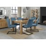 Turin Light Oak 6 Seater Table & 6 Lewis Petrol Blue Cantilever Chairs