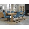Turin Light Oak 6-10 Seater Table & 6 Lewis Petrol Blue Cantilever Chairs