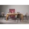 Turin Light Oak 6-10 Seater Table & 8 Fontana Tan Faux Suede Fabric Chairs