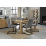 Turin Light Oak 6-8 Seater Table & 6 Lewis Grey Velvet Cantilever Chairs