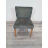 Turin Light Oak Low Back Uph Chair - Gun Metal Velvet Fabric (Single) - Grade A2 - Ref #0232 Turin Light Oak Low Back Uph Chair - Gun Metal Velvet Fabric (Single) - Grade A2 - Ref #0232