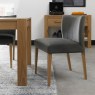 Turin Light Oak Low Back Uph Chair - Gun Metal Velvet Fabric (Single) - Grade A2 - Ref #0384