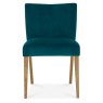 Turin Light Oak Low Back Uph Chair - Sea Green Velvet Fabric (Pair) Turin Light Oak Low Back Uph Chair - Sea Green Velvet Fabric (Pair)