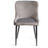 Vintage Weathered Oak 4 Seater Table & 4 Kent Grey Velvet Chairs - Black Legs Vintage Weathered Oak 4 Seater Table & 4 Kent Grey Velvet Chairs - Black Legs