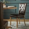 Westbury Rustic Oak Uph Chair - Espresso Faux Leather (Pair)