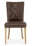 Westbury Rustic Oak Uph Chair - Espresso Faux Leather (Pair) Westbury Rustic Oak Uph Chair - Espresso Faux Leather (Pair)