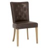 Westbury Rustic Oak Uph Chair - Espresso Faux Leather (Single) Westbury Rustic Oak Uph Chair - Espresso Faux Leather (Single)