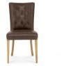 Westbury Rustic Oak Uph Chair - Espresso Faux Leather (Single) Westbury Rustic Oak Uph Chair - Espresso Faux Leather (Single)