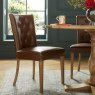 Westbury Rustic Oak Uph Chair - Tan Faux Leather (Single) Westbury Rustic Oak Uph Chair - Tan Faux Leather (Single)