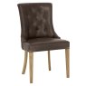 Westbury Rustic Oak Uph Scoop Chair - Espresso Faux Leather (Single) Westbury Rustic Oak Uph Scoop Chair - Espresso Faux Leather (Single)