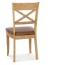 Westbury Rustic Oak X Back Chair - Tan Faux Leather (Pair) Westbury Rustic Oak X Back Chair - Tan Faux Leather (Pair)
