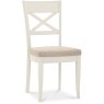Ashley Antique White X Back Chair - Sand Colour Fabric (Single) - Grade A2 - Ref #0002 Ashley Antique White X Back Chair - Sand Colour Fabric (Single) - Grade A2 - Ref #0002