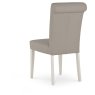 Bentley Designs Montreux Grey Washed Oak & Soft Grey 4-6 Seater Dining Set & 4 Upholstered Chairs in Grey Bonded Leather- cha