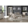 Bentley Designs Montreux Grey Washed Oak & Soft Grey 4-6 Seater Dining Set & 4 Upholstered Chairs in Pebble Grey Fabric- feat