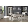 Bentley Designs Montreux Grey Washed Oak & Soft Grey 4-6 Seater Dining Set & 4 X Back Chairs in Grey Bonded Leather- feature
