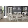 Ashley Grey Washed Oak & Soft Grey 6-8 Seater Table & 6 X Back Chairs in Grey Bonded Leather