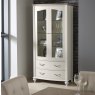 Ashley Grey Washed Oak & Soft Grey Display Cabinet - Grade A2 - Ref #0083