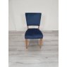 Charleston Rustic Oak Uph Chair - Dark Blue Velvet Fabric (Single) - Grade A3 - Ref #0302 Charleston Rustic Oak Uph Chair - Dark Blue Velvet Fabric (Single) - Grade A3 - Ref #0302