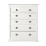 Bentley Designs Chantilly White Bedroom 2+4 Chest of Drawers- front on