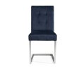 Bentley Designs Tivoli Dark Oak 4-6 Seater Dining Set & 4 Cantilever Chairs- Dark Blue Velvet Fabric- chair front