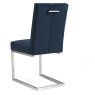 Bentley Designs Tivoli Dark Oak 4-6 Seater Dining Set & 4 Cantilever Chairs- Dark Blue Velvet Fabric- chair back angle