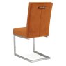 Bentley Designs Tivoli Dark Oak 4-6 Seater Dining Set & 4 Cantilever Chairs- Harvest Pumpkin Velvet Fabric- chair back angle