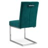 Bentley Designs Tivoli Dark Oak 4-6 Seater Dining Set & 4 Cantilever Chairs- Sea Green Velvet Fabric- chair back angle