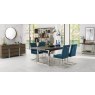 Bentley Designs Tivoli Dark Oak 4-6 Seater Dining Set & 4 Cantilever Chairs- Sea Green Velvet Fabric- feature 2