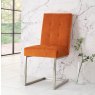Faro Dark Oak Uph Cantilever Chair - Harvest Pumpkin Velvet (Pair)