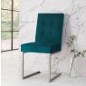 Faro Dark Oak Uph Cantilever Chair - Sea Green Velvet (Pair)