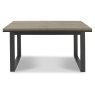 Bentley Designs Tivoli Weathered Oak 4-6 Seater Dining Set & 4 Indus Cantilever Chairs- Dark Grey Fabric- table front