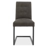 Bentley Designs Tivoli Weathered Oak 4-6 Seater Dining Set & 4 Indus Cantilever Chairs- Dark Grey Fabric- chair front