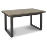 Bentley Designs Tivoli Weathered Oak 4-6 Seater Dining Set & 6 Indus Cantilever Chairs- Dark Grey Fabric- table front angle