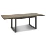 Bentley Designs Tivoli Weathered Oak 6-8 Seater Dining Set & 6 Indus Cantilever Chairs- Dark Grey Fabric- table extended