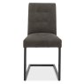 Bentley Designs Tivoli Weathered Oak 6-8 Seater Dining Set & 6 Indus Cantilever Chairs- Dark Grey Fabric- chair front