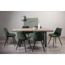 Faro Weathered Oak 6-8 Seater Table & 6 Seurat Green Velvet Chairs
