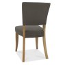 Bentley Designs Indus Rustic Oak 4 Seater Circular Dining Set & 4 Upholstered Chairs in Dark Grey Fabric- chair back angle