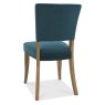 Bentley Designs Indus Rustic Oak 4 Seater Dining Set & 4 Rustic Uph Chairs- Sea Green Velvet Fabric- chair back angle