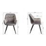 Harvey Rustic Oak 4 Seater Table & 4 Oxford Grey Velvet Chairs - Black Legs Harvey Rustic Oak 4 Seater Table & 4 Oxford Grey Velvet Chairs - Black Legs