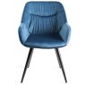 Harvey Rustic Oak 4 Seater Table & 4 Oxford Petrol Blue Velvet Chairs - Black Legs Harvey Rustic Oak 4 Seater Table & 4 Oxford Petrol Blue Velvet Chairs - Black Legs