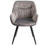 Harvey Rustic Oak 4-6 Seater Table & 4 Oxford Grey Velvet Chairs - Black Legs Harvey Rustic Oak 4-6 Seater Table & 4 Oxford Grey Velvet Chairs - Black Legs