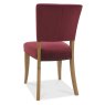 Bentley Designs Indus Rustic Oak 6-8 Seater Dining Set & 6 Rustic Uph Chairs- Crimson Velvet Fabric- chair back angle