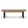 Indus Rustic Oak Bench - front on