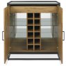 Indus Rustic Oak Drinks Cabinet - open cabinet