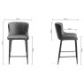 Kent - Dark Grey Faux Leather Bar Stools with Black Legs (Pair) Kent - Dark Grey Faux Leather Bar Stools with Black Legs (Pair)