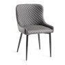 Kent - Dark Grey Faux Leather Chairs with Black Legs (Pair) Kent - Dark Grey Faux Leather Chairs with Black Legs (Pair)